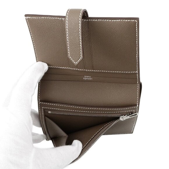 HERMES BEAN Compact Veau Madame Etoupe - Picture 3 of 6